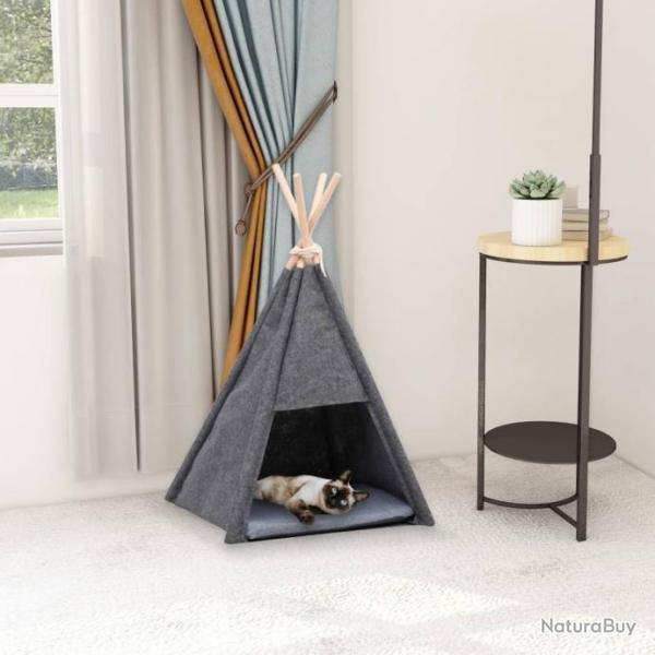 Tente pour chats avec sac Feutre Noir 40x40x70 cm 80277