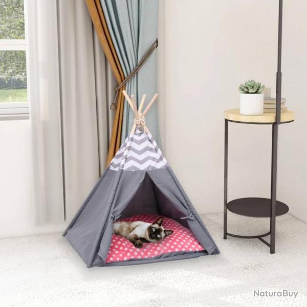 Tente pour chats avec sac Peau de pche Gris 60x60x70 cm 80279