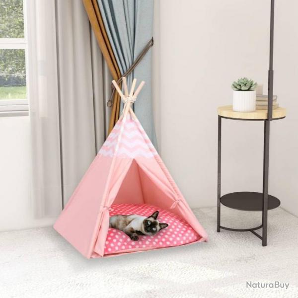 Tente pour chats avec sac Peau de pche Rose 60x60x70 cm 80280