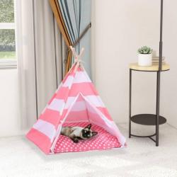 Tente pour chats avec sac Peau de pêche Rayures 60x60x70 cm 80282