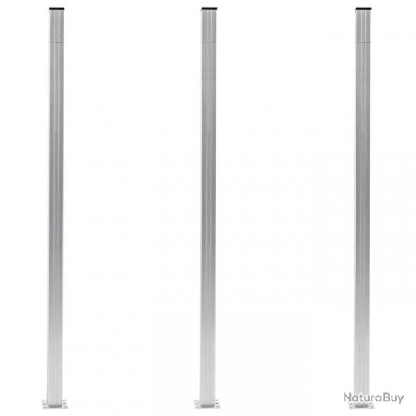 Poteaux de clture 3 pcs Aluminium 185 cm 49077