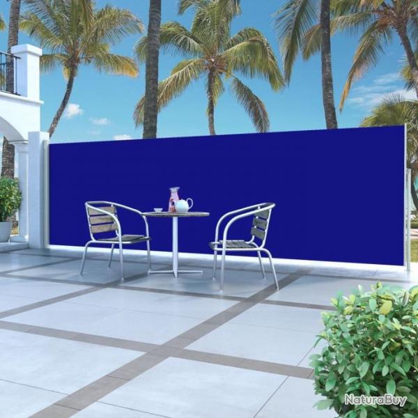 Auvent latral voile rtractable 160 x 500 cm Bleu 45462