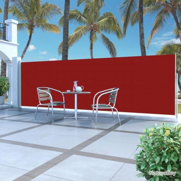 Auvent latral voile rtractable 160 x 500 cm Rouge 45463