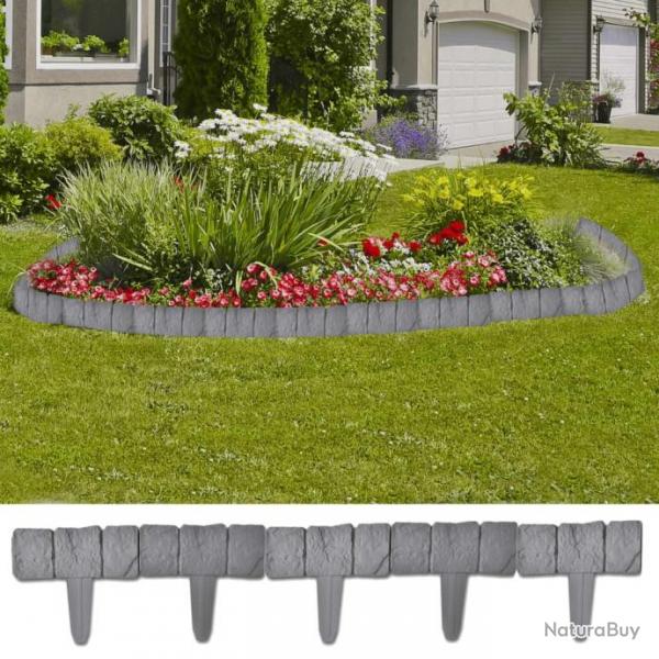 Clture de jardin/pelouse Plastique Aspect de pierre 41 pcs 10m 40917