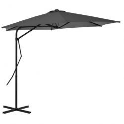 Parasol d'extérieur avec poteau en acier 300 cm Anthracite 44887