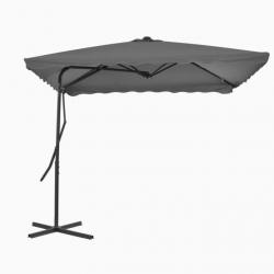 Parasol d'extérieur avec mât en acier 250 x 250 cm Anthracite 44883