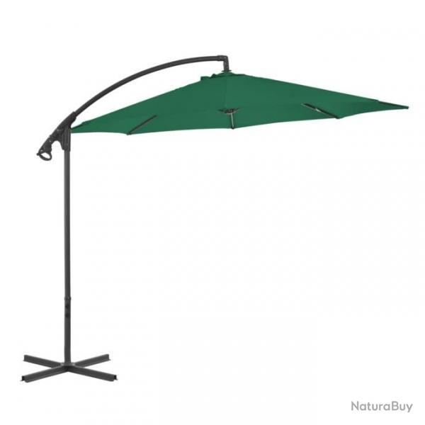 Parasol en porte--feux avec mt en acier 300 cm Vert 44873