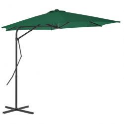 Parasol d'extérieur avec mât en acier 300 cm Vert 44885