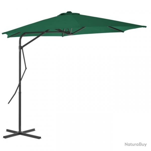 Parasol d'extrieur avec mt en acier 300 cm Vert 44885