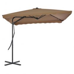 Parasol d'extérieur avec poteau en acier 250 x 250 cm Taupe 44884