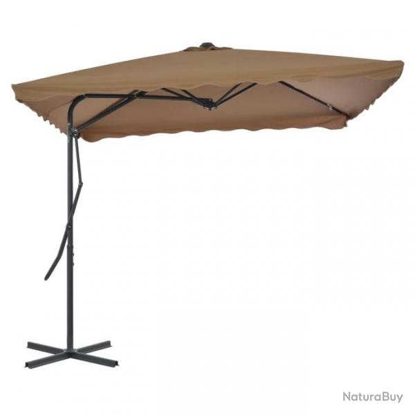 Parasol d'extrieur avec poteau en acier 250 x 250 cm Taupe 44884