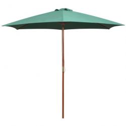 Parasol avec poteau en bois 270 x 270 cm Vert