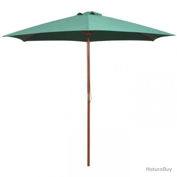 Parasol avec poteau en bois 270 x 270 cm Vert