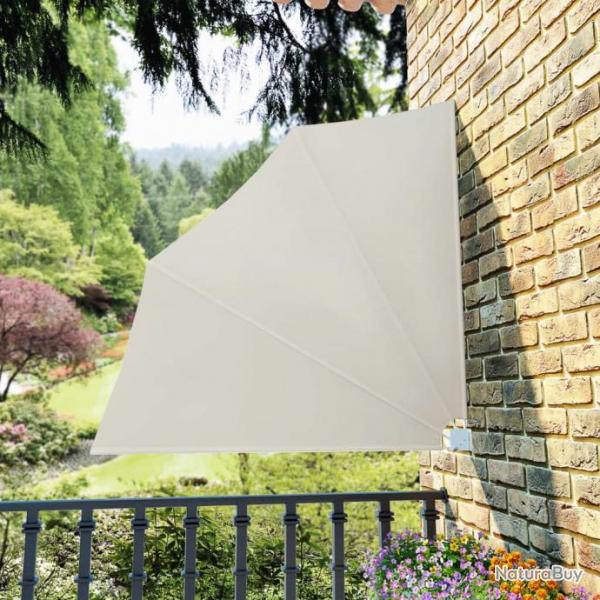 Auvent latral voile pliable de balcon Crme 140x140 cm 41578