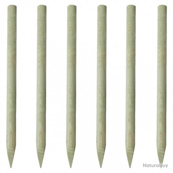 Poteaux de clture 6 pcs Bois 150 cm 41404