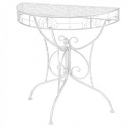 Table d'appoint Vintage Demi-ronde Métal 72x36x74 cm Argenté 245929