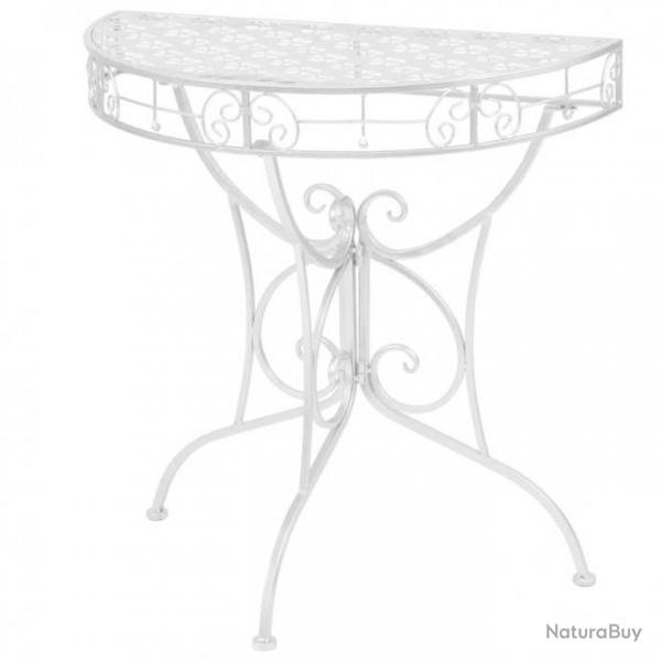Table d'appoint Vintage Demi-ronde Mtal 72x36x74 cm Argent 245929