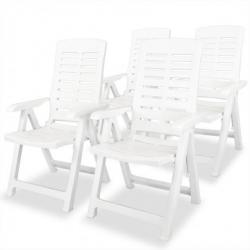 Chaises inclinables de jardin 4 pcs Plastique Blanc 275067