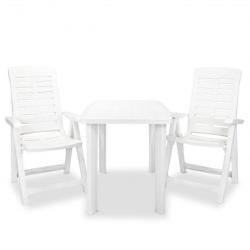 Mobilier de bistro 3 pcs Plastique Blanc 275073