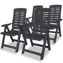 Chaises inclinables de jardin 4 pcs Plastique Anthracite 275071