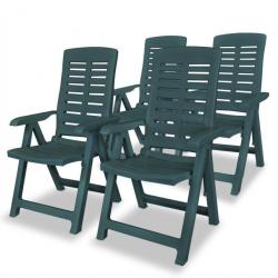 Chaises inclinables de jardin 4 pcs Plastique Vert 275069