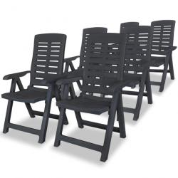 Chaises inclinables de jardin 6 pcs Plastique Anthracite 275072