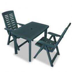 Mobilier de bistro 3 pcs Plastique Vert 275078