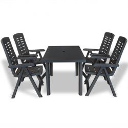 Mobilier à dîner d'extérieur 5 pcs Plastique Anthracite 275084