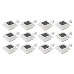 Lampes solaires à LED carrées d'extérieur 12 pcs 12 cm Blanc 277137