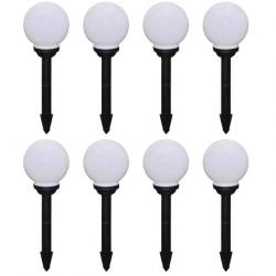 8 pcs Lampes d'allée d'extérieur à LED 15 cm et piquet au sol 277114