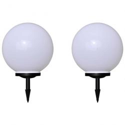 2 pcs Lampes d'allée d'extérieur à LED 40 cm et piquet au sol