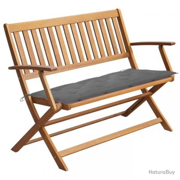 Banc de jardin avec coussin 120 cm Bois d'acacia massif 3064255