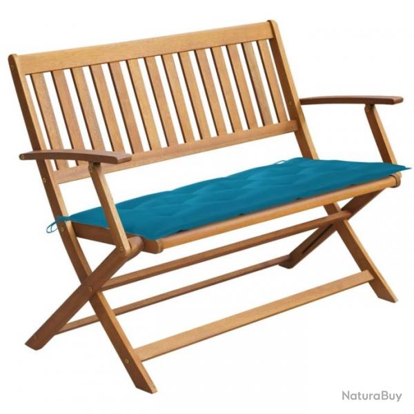 Banc de jardin avec coussin 120 cm Bois d'acacia massif 3064258