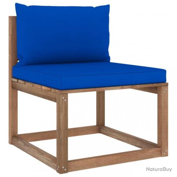 Canap de milieu palette de jardin avec coussins bleu 3067258