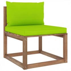 Canapé de milieu palette de jardin avec coussins vert vif 3067259