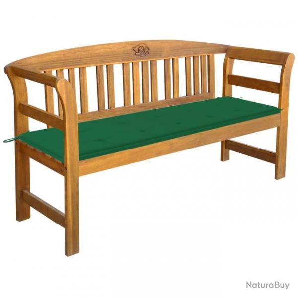 Banc de jardin avec coussin 157 cm Bois d'acacia massif 3064271