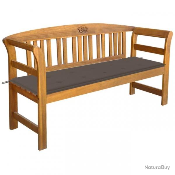 Banc de jardin avec coussin 157 cm Bois d'acacia massif 3064274