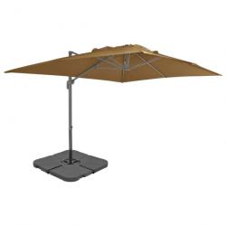 Parasol avec base portable Taupe 276349