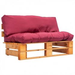 Canapé de jardin palette avec coussins rouge Pinède 277445