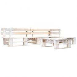 Salon de jardin palette 4 pcs Bois Blanc 277391