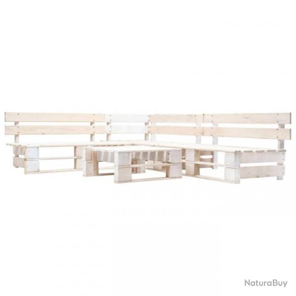 Salon de jardin palette 4 pcs Bois Blanc 277387