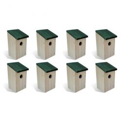 8 pcs Nichoirs Bois 12x12x22 cm 276006