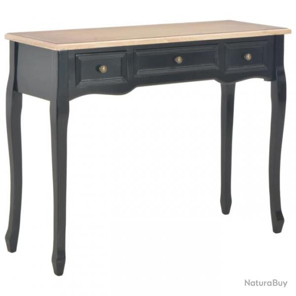 Table de console et coiffeuse avec 3 tiroirs Noir 280046