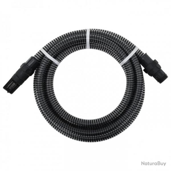 Tuyau d'aspiration avec raccords en PVC 10 m 22 mm Noir 151078