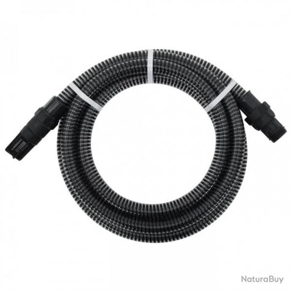 Tuyau d'aspiration avec raccords en PVC 4 m 22 mm Noir 151076