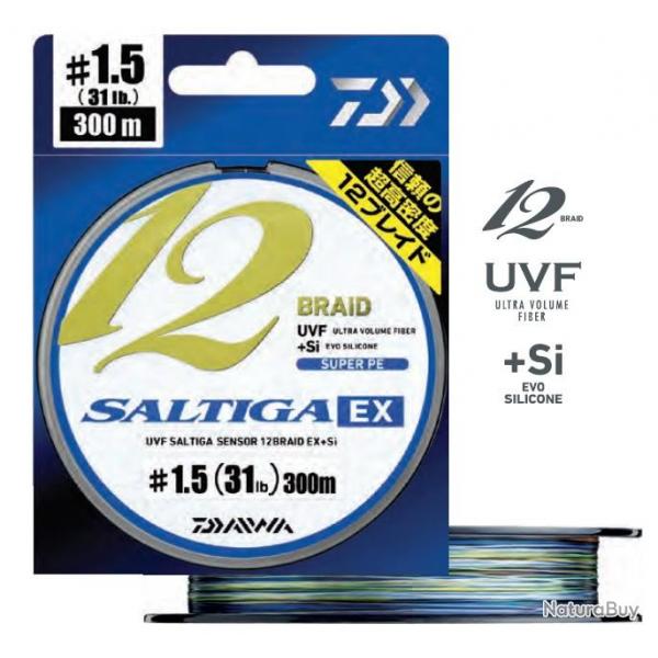 Saltiga 300 M 12 Braid EX Multicolore Daiwa 18/100 #2 16,2 kg 36 lb