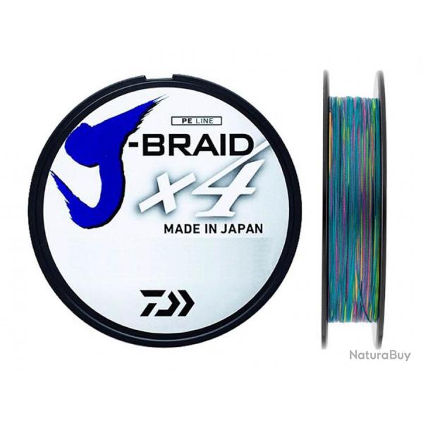 J-Braid X 4 135 M Multicolore Tresse Daiwa  13/100 / # PE 1.0 / 5.90 Kg / 13 Lb