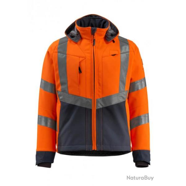 Veste softshell haute visibilit MASCOT BLACKPOOL 15502-246 M Hi-vis orange/Marine fonc