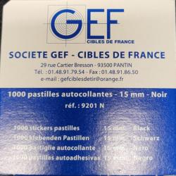 PASTILLES AUTOCOLLANTES NOIR RONDS 15MM Btes de 1000