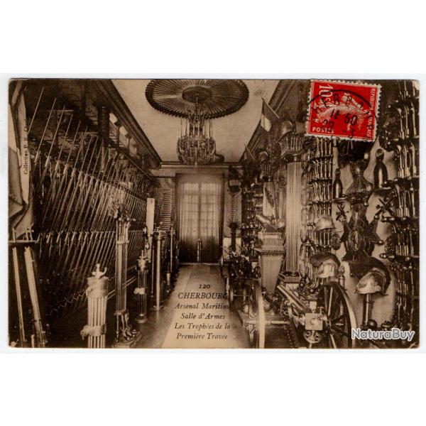 CPA - CHERBOURG - Arsenal Maritime - salle d' Armes - Les Trophes de la Premire Trave N1218
